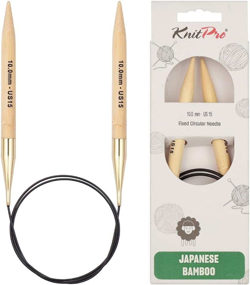 KnitPro Bamboo Fixed Circular Needles 24" (60cm) | US Size 15 (10mm)