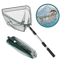 FoiiLiio Guadino Pieghevole,130cm Pesca Pieghevole Estensibile con Manico Lungo Regolabile,Retino da Pesca e Portatile Adatto Alla Pesca di Trote,Persici e Carpe,Per Adulti e Bambini