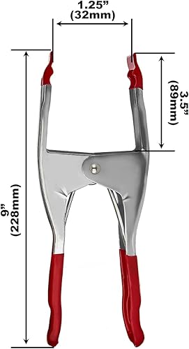 Miniatura 9 de Abrazadera de resorte de metal de 9 pulgadas con punta roja (paquete de 4, negro)