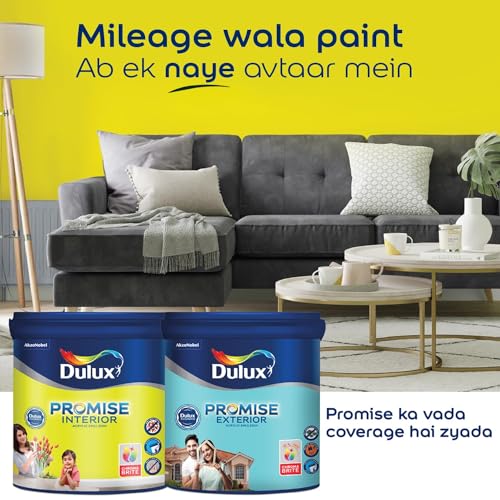 Image of Dulux Promise Interior Emulsion Paint (1L, California Sky) | Wall paint with Chroma Brite Technology for brighter longer-lasting colors | Rich finish | Anti-chalk | Water-based | 3-year warranty