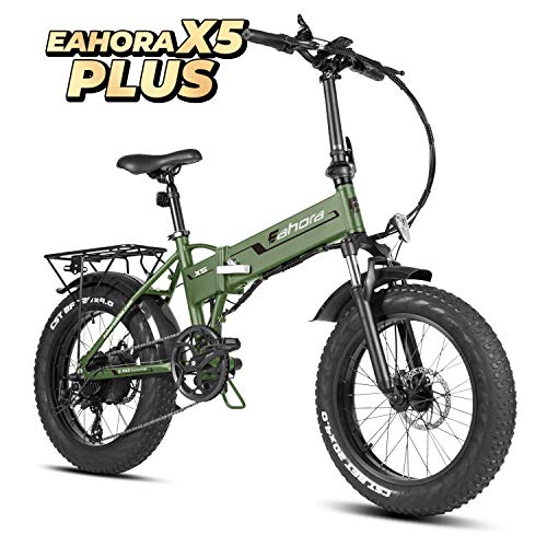 eAhora X5 Plus 4.0 Fat Tire Folding Electric Bicycle 20 Inch 500W Electric