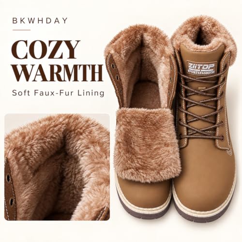 BKWHDAY Winter Boots for Women Snow Boot Waterproof Non Slip - image 3