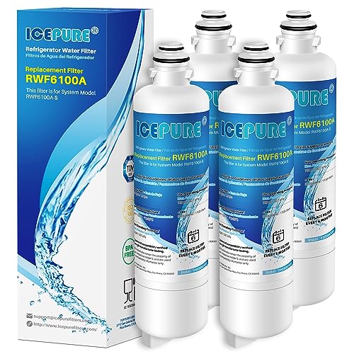 ICEPURE BORPLFTR50 Replacement for Bosch Ultra Clarity Pro Water Filter Compatible with 12033030,12028325,11025825,17005582,RA450022,WFC100MF,WFS200MF,B36CT80SNS,B36CL80ENS,BORPLFTR55,REPLFLTR55 4PACK