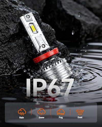 Image of SEALIGHT H11 ๐๐ฒ๐ฎ๐ฑ๐น๐ถ๐ด๐ต๐ Bulbs, 1100% 70000LM Ultra Bright, 6500K Cool White High Power, 20000RPM Cooling Fan, IP68 Waterproof H11 /H8 /H9 Fog Lights, Plug-N-Play, Pack of 2