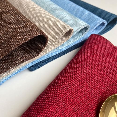 Set de table rectangulaire brun anti-rayure imitation lin 30x45 cm 6pcs