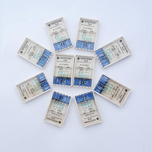 Treedental Dental Root Canal Hedstroem File Stainless 21MM-#30 (10 packs)