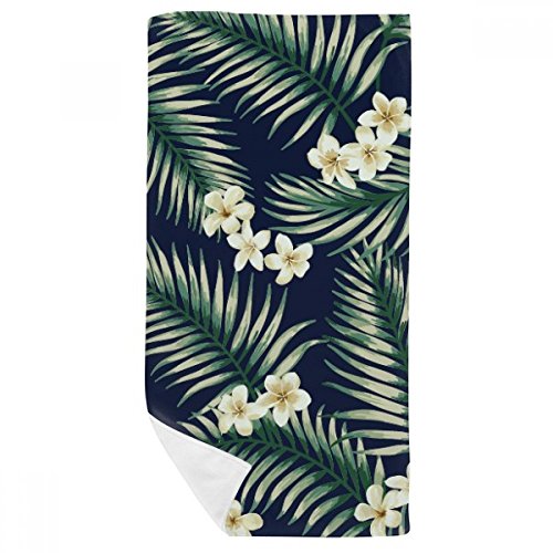 Serviette de bain art tropical dessin blanc douceur premium - 2