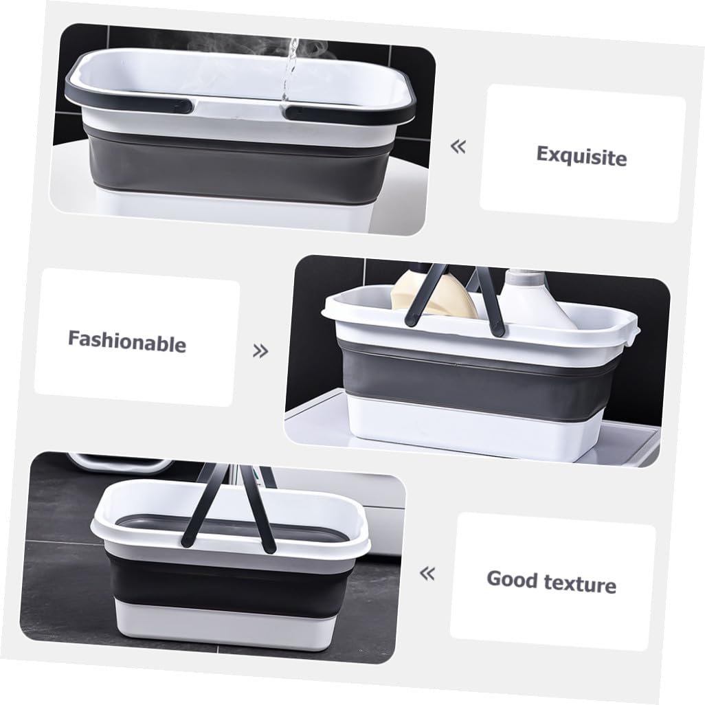 Cubo Multifuncional de 15l Portátil con Asa para Fregona Plegable y Grande y Almacenamiento Práctico Adecuado para Uso Doméstico