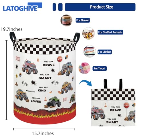 Image of Baby Laundry Hamper kids laundry Basket Waterproof Laundry Bag for Bedroom Clothes Organizer Room Decor(Truck)
