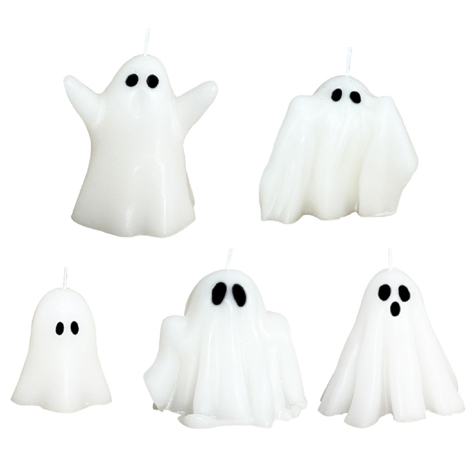 Nucelit 5 Piece Haunting Waxes Set Mysterious Flame Safe Decoration Scented Accessories for Festival Event Halloween Ghostly Set