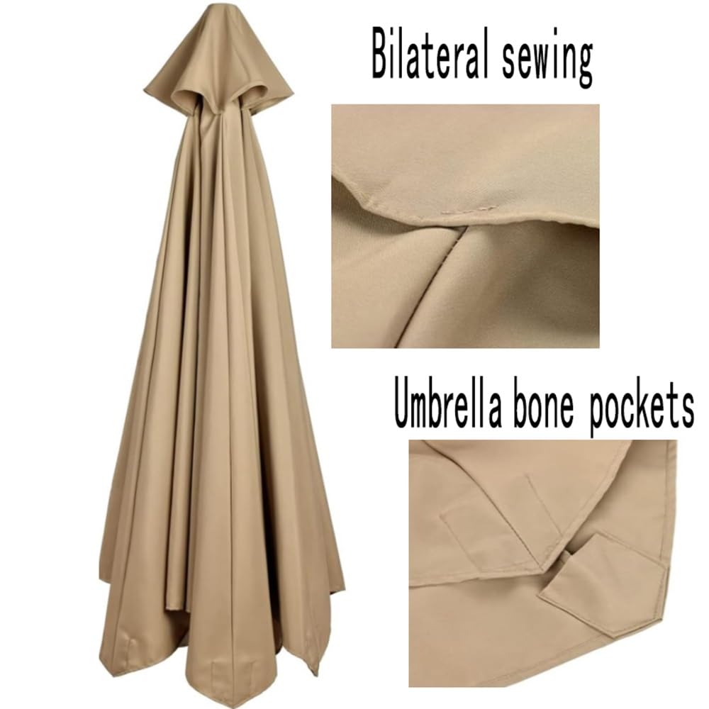 Toile De Parasol Déporté 2m 2.7m 3m 8Bras Auvent De Remplacement pour Parasol, Toile De Parasol Remplacement pour Jardin Terrasse(Green,8.8ft/2.7m)