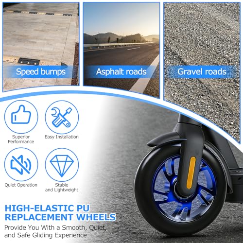 2 Stück Stunt Scooter Rollen Roller Reifen,100mm Scooter Räder Ersatzräder,Ersatz für Roller und Roller Zubehör,Halterung aus Aluminiumlegierung und Antiblockierlager, Geeignet Trolleys und Scooter