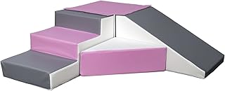 Velinda Conjunto de 4 Bloques Grandes guarderías Jardines de Infancia, niño (Color: Blanco,Rosa Claro,Gris)