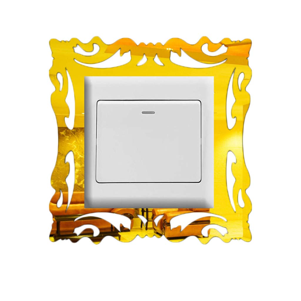Cornice Specchio Adesiva Per Parete In Acrilico – Stile Foto Decorazione Per Interruttore Argento 15x14 Cm - 3