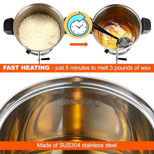 Derretedor De Cera Para Fabricação De Velas-8l, Recipiente Elétrico De Derretimento De Cera Com Bico