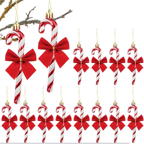 HERZONE Weihnachtsschmuck Zuckerstangen zum Hängen 12pcs...
