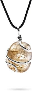 AYANA Golden Rutilated Quartz Necklace for Women - Handcrafted, Ethically Sourced Quartz Crystal for Emotional Balance and Manifestation, Ideal for All Zodiac Signs
