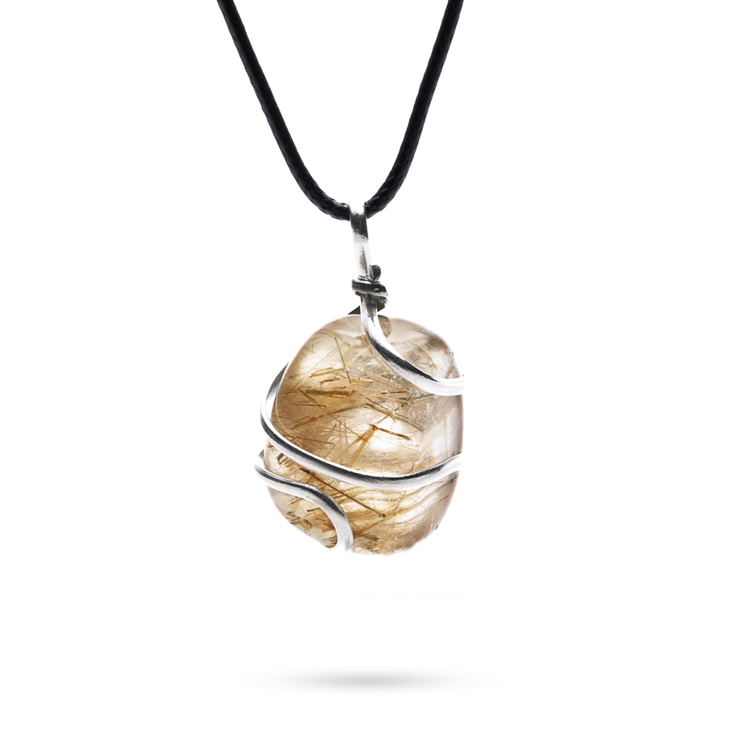 AYANA Golden Rutilated Quartz Necklace for Women - Handcrafted, Ethically Sourced Quartz Crystal for Emotional Balance and Manifestation, Ideal for All Zodiac Signs