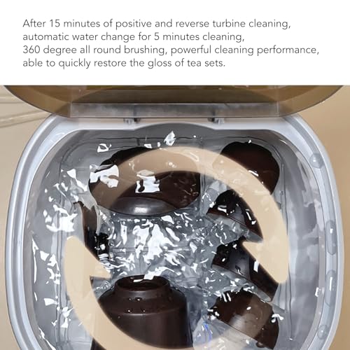 غسالة صحون صغيرة محمولة، منظف اكواب الشاي الاوتوماتيكي لسطح الطاولة بمنفذ USB، تنظيف فعال لغسالة الصحون مع حامل اكواب، تصميم للمنزل والمكتب