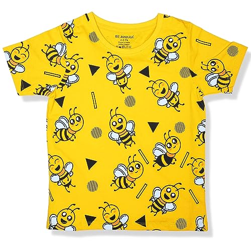 Image of Be Awara Kids Printed Half Sleeves T-shirt & Shorts Clothing Sets, 100% Cotton Soft Unisex Cord Set, Comfortable Wear for Kids With Cool Prints, Everyday Casual Wear for Boys & Girls