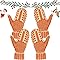 The Naughty List Mittens, Winter Fleece Knitted Mittens for Women, Warm Comfy Stretchy Gloves for Couples Christmas Gift (2 Pairs)