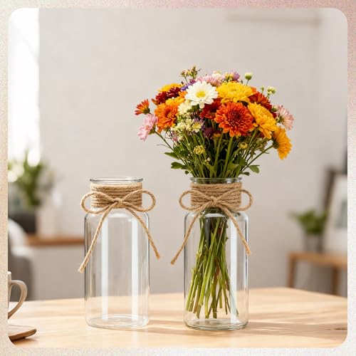 Pots Mason pour centres de table et souvenirs fleuris transparents - 6