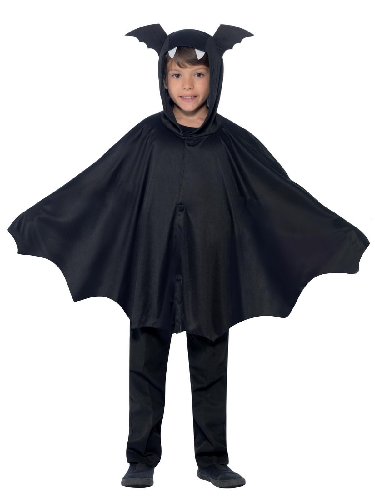 Smiffys Bat Cape, Black , Halloween Child Fancy Dress, Halloween Dress Up Accessories