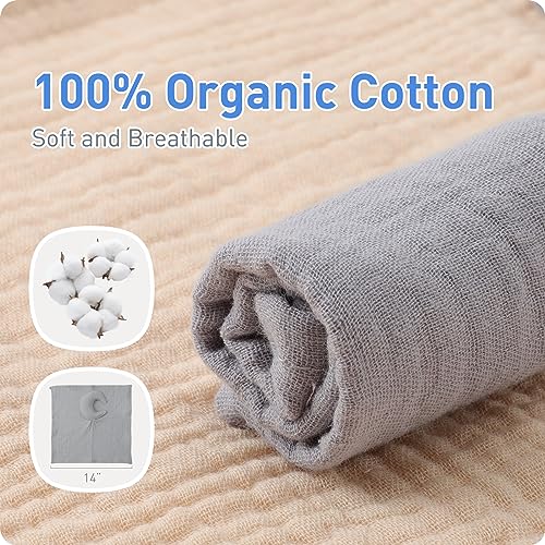Image of Premium Soft Muslin Cotton Star & Moon Loveys Soft Breathable Newborn Security Blanket, Perfect Present for Baby Boy Girl, Neutral Fabric for Comfortable Sleep & Play, Ideal for Newborns, Toddlers