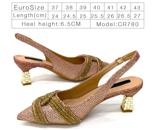 Womens Champagne Wedding Shoes Set Italian Rhinestone Bridal Pumps and Matching Evening Party Bag3