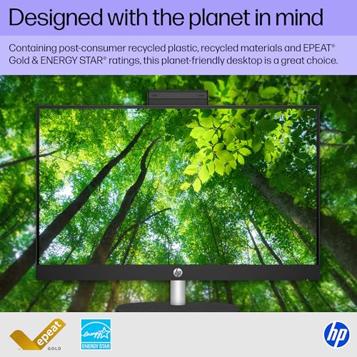 Image of HP 23.8 inch All-in-One Desktop PC, FHD Touchscreen, AMD Ryzen 5 7520U, 16 GB RAM, 1 TB SSD, AMD Radeon Graphics, Windows 11 Home, Jet Black, 24- cr0140 (2025)