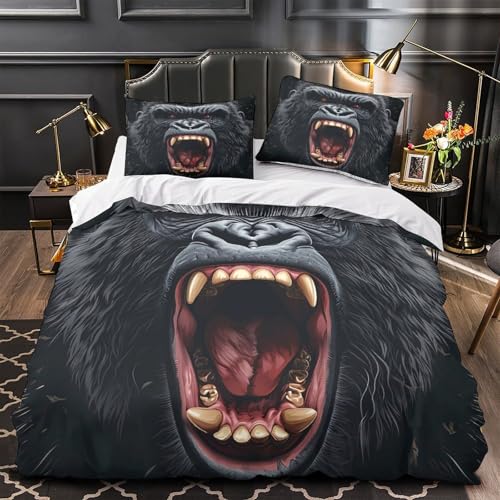 Housse de Couette Microfibre Résistante et Ultra Douce Effet 3D Super King