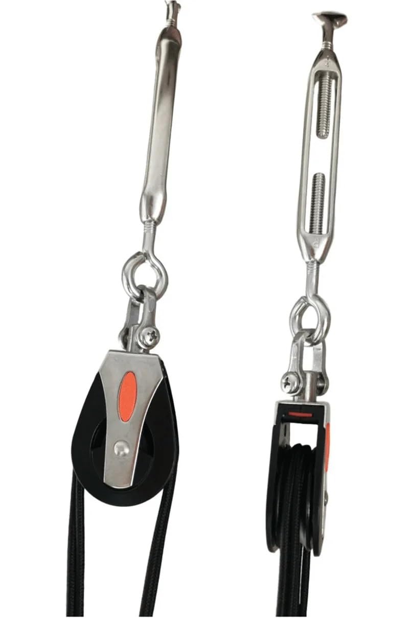 Bloque de Polea Uso for yate de vela, polea de 1500 libras, cabeza Universal, polea de nailon de acero inoxidable, cuerda de bloque de rodamiento giratorio liso for velero. para Cuerdas Fitness(2pcs W
