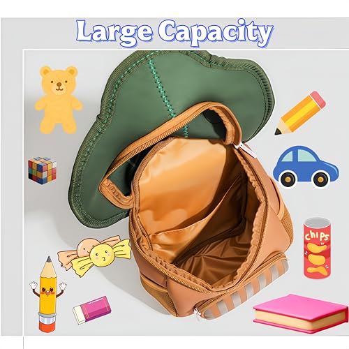 Image of Kawaii Kids Backpack for Preschool 3,4,5,6 Year Old Girl and Boy Gifts Kindergarten Elementary Cute Mushroom Toddler Bag(Green)