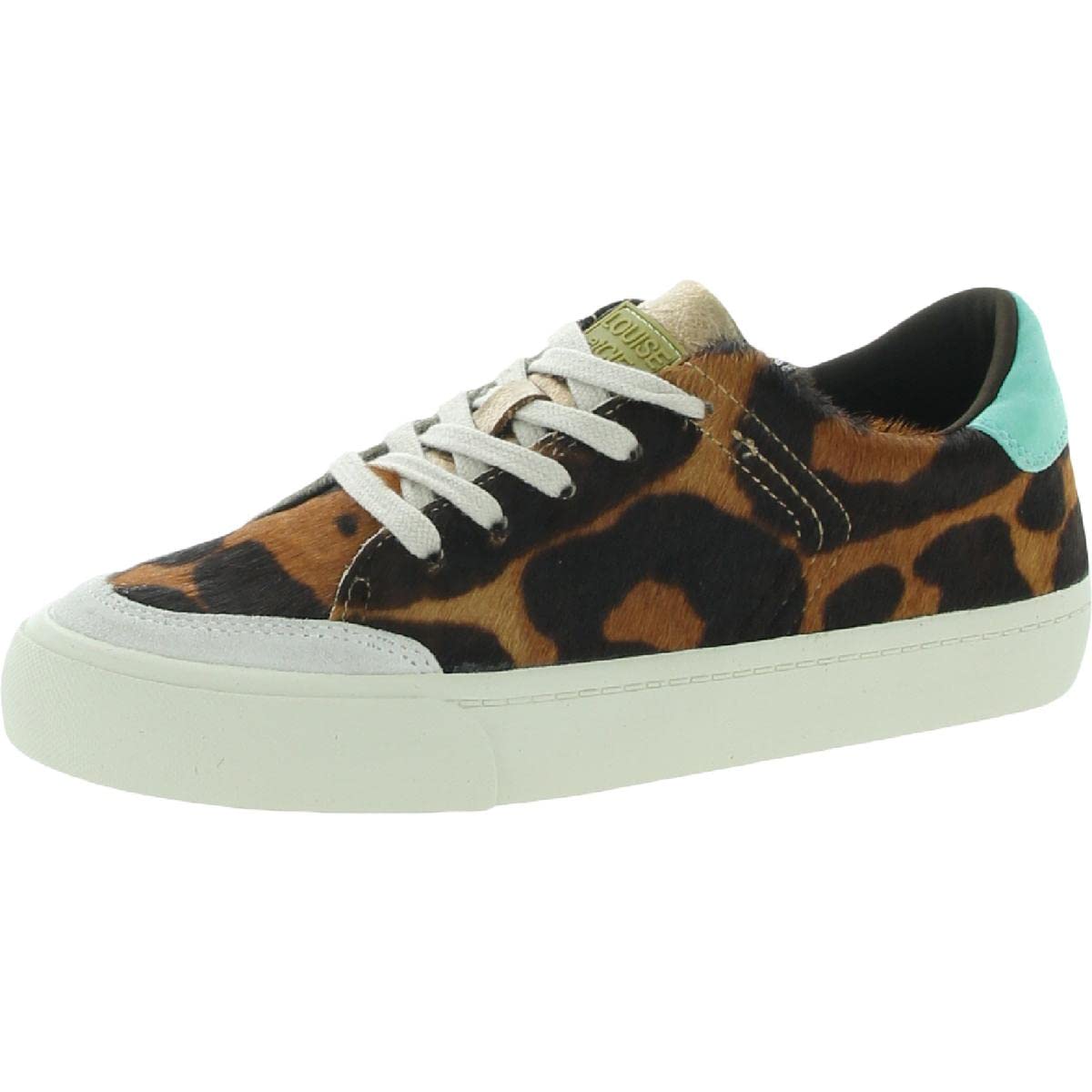 Baraz Women's Leather Animal Print Low Top Fashion Sneakers Brown Size