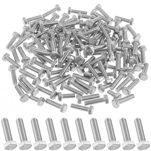 Image of Zonon 100 Pcs 1 /4-20 x 1 Hex Head Screw Bolt, Silver