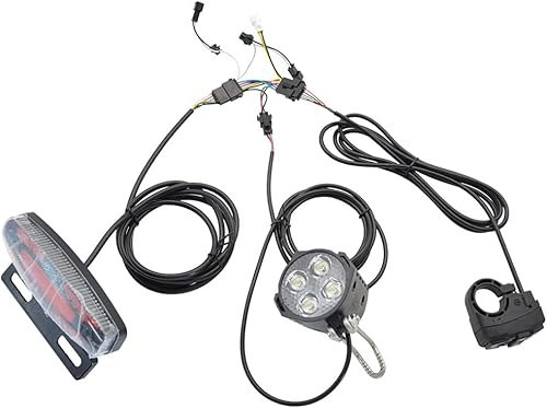 Miniatura 8 de TEQIN Ebike - Juego de luces delanteras y traseras, 24 V a 48 V, luces de advertencia delanteras y traseras, focos LED nocturnos, piezas de