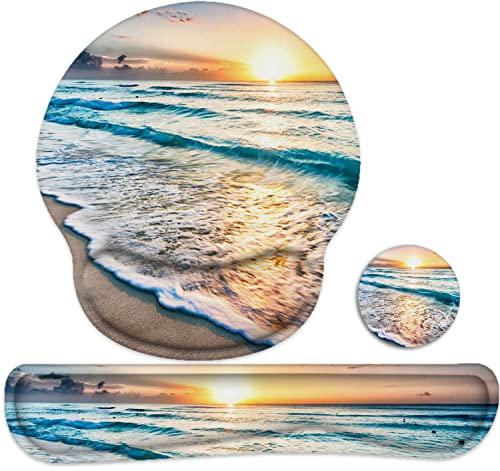 Tastatur Handgelenkauflage und Mauspad Handgelenkstütze, Ergonomische Mauspads Memory Foam Mauspad für Gaming und Büro, Schmerzlinderung Mauspad und Handgelenkstütze Set Cover