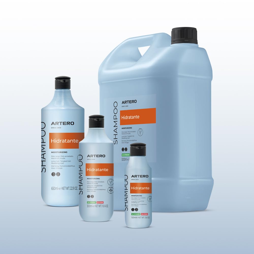 Artero Feuchtigkeitsspendendes Hundeshampoo, spendet viel Feuchtigkeit und hält einen langhaarigen Hund (5 l)