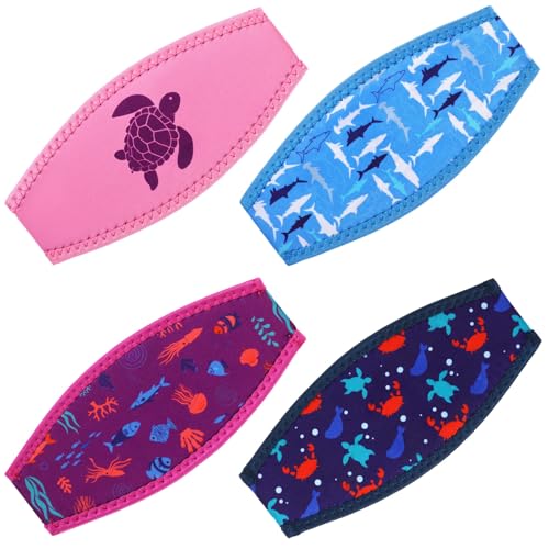 Xuhal 4 Pcs Neoprene Mask Strap Cover para buceo, natación y snorkel, protector antideslizante de neopreno para cabello para hombres y mujeres