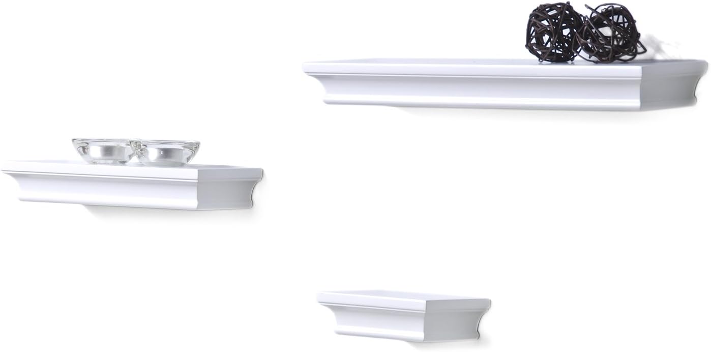 InPlace Shelving 0199854 3 piece Wall Floating Shelf Ledge