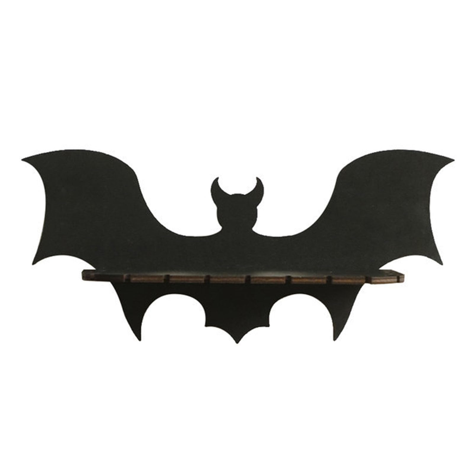 Kalttoy Bat Shape Wood Hanging Shelf Jewelry Crystal Display Organization Floating Shelves Halloween Bedroom Wall Decoration Bat Shape Floating Shelves