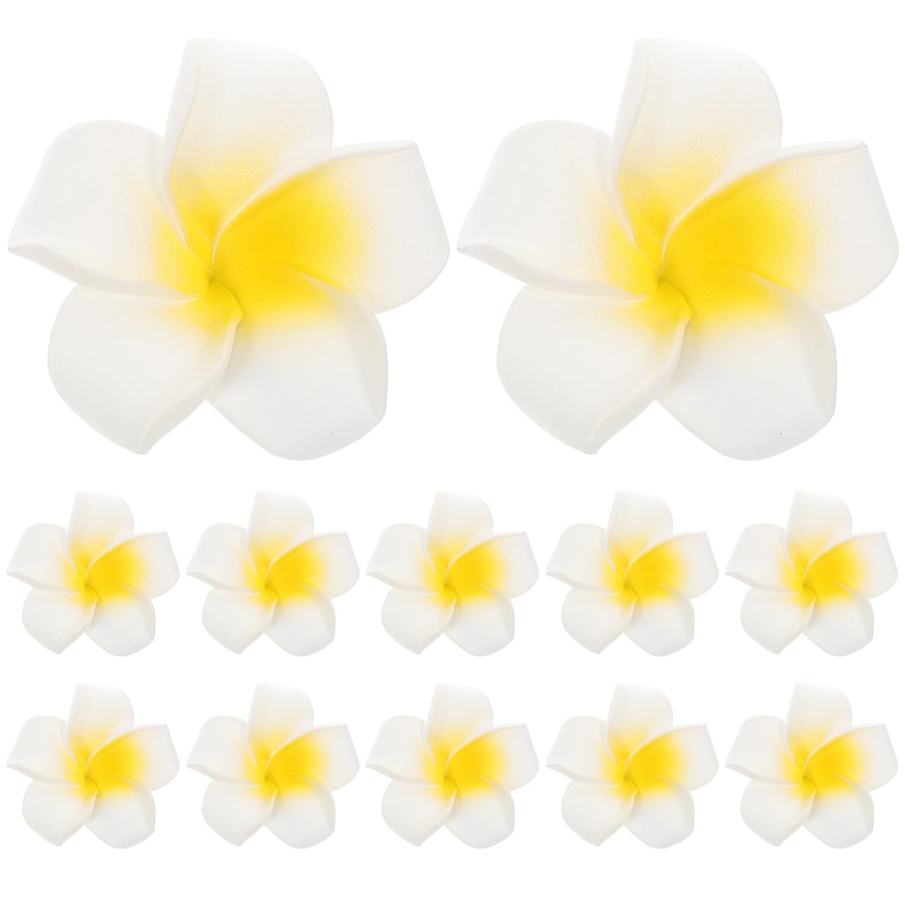 FRCOLOR Plumeria Hair Accessories for Women 25 Pack Tropical Floral Hair Clips Lightweight Eva Beach Vacation Decorations for Travel Party Style