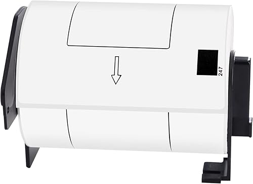 Miniatura 2 de (1 rollo, 180 etiquetas/rollo) Compatible con Brother DK-1247 DK1247 4.07 x 6.4 pulgadas (4.055 in x 6.457 in) Etiquetas de papel blanco troqueladas