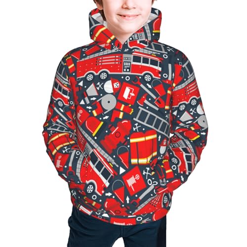 Fire Sign Kid Hoodies Boys Sweatshirts Girls Pullover with Pocket3