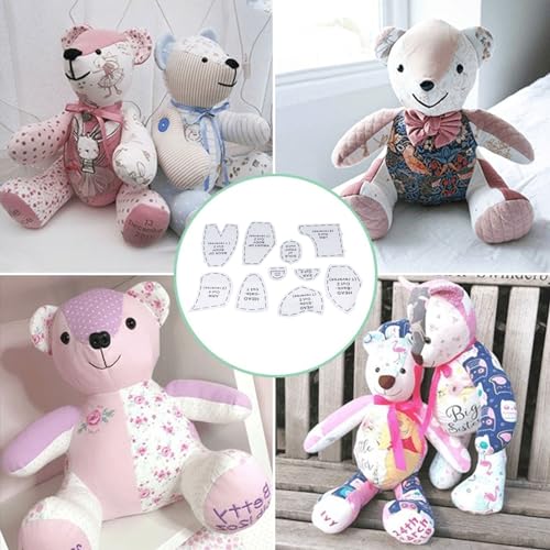Bear Sewing Pattern Set memory teddy bear solid templates DIY Acrylic Quilting Tools Set memory bear pattern for Bear Sewing Pattern Reusable Bear Sewing Template Set (L 15inch) Plantillas - Image 2