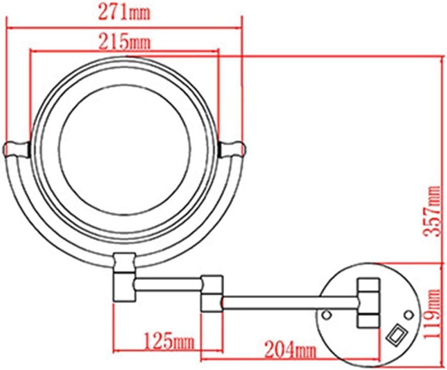 10x/1x Magnification Makeup Wall Mounted Double-Sided 8.5 Inch 360º Swivel Extendable for Bath Spa and Hotel(D,3X)
