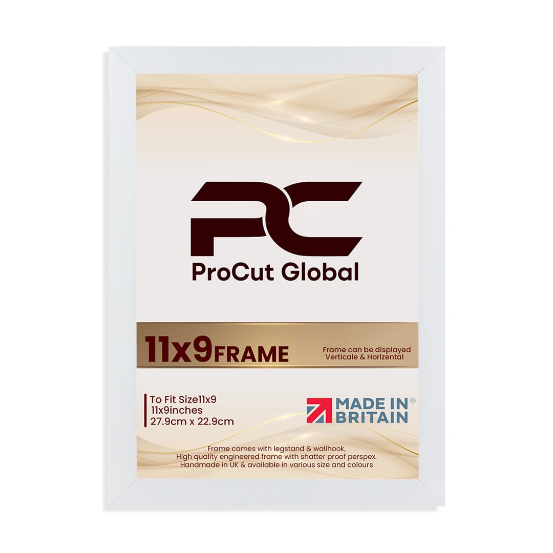Procut Global Sleek White Picture Frame For Photos - 11x9"
