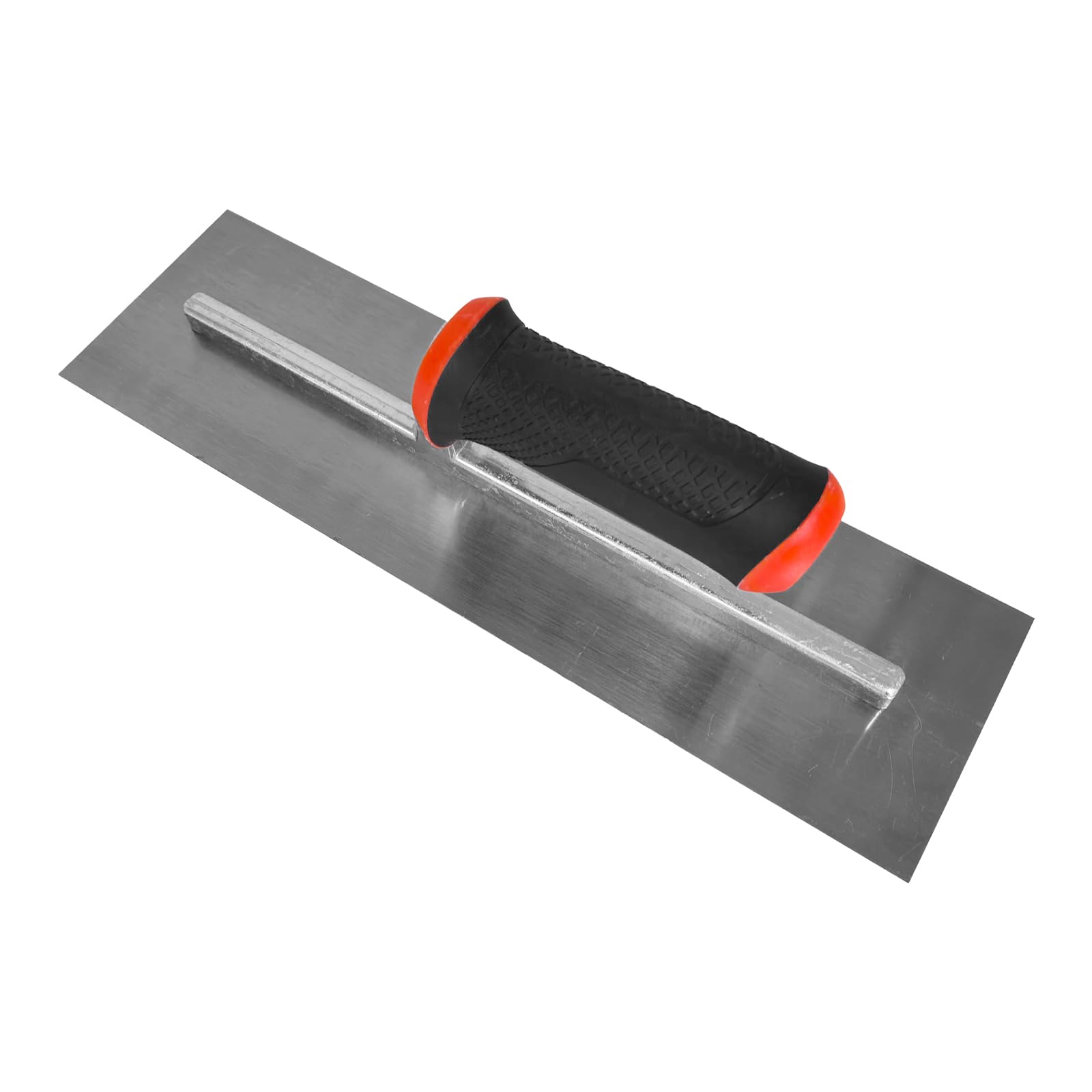 Paleta de acabado plano, 14 x 4 pulgadas, paleta de mampostería de acero al carbono con mango de goma suave, paleta de yeso para yeso, yeso, yeso, tablero de yeso