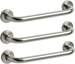 Kit 3 Barras de Apoio 80cm Aço Inoxidável Polido Barra de Apoio para Box Banheiro Idoso Premium