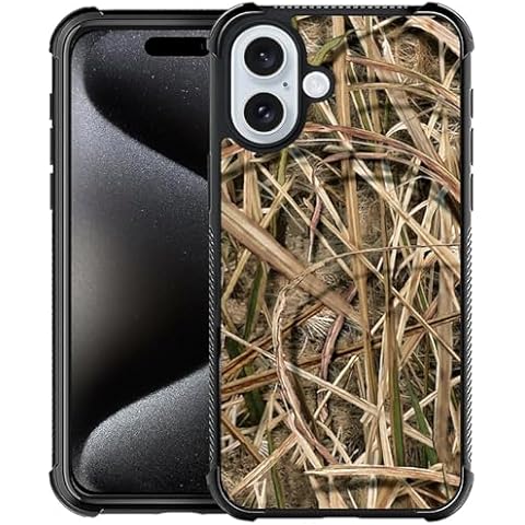 YiXinBB Case Compatible with iPhone 16 Plus,H Waterfowl Hunting Camouflage Pattern Design Scratch and Shock Resistant Rugged TPU Protective Case for iPhone 16 Plus Cover